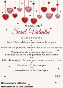 Menu st Valentin